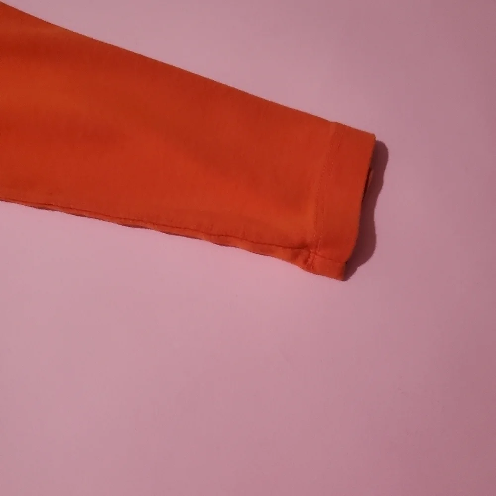 🧡 Jones New York Sport Vintage Y2K Bright Orange 3/4 Length Sleeves Knit - Picture 6 of 8
